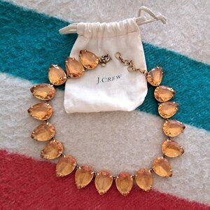 J CREW Pink Rhinestone Statement Necklace